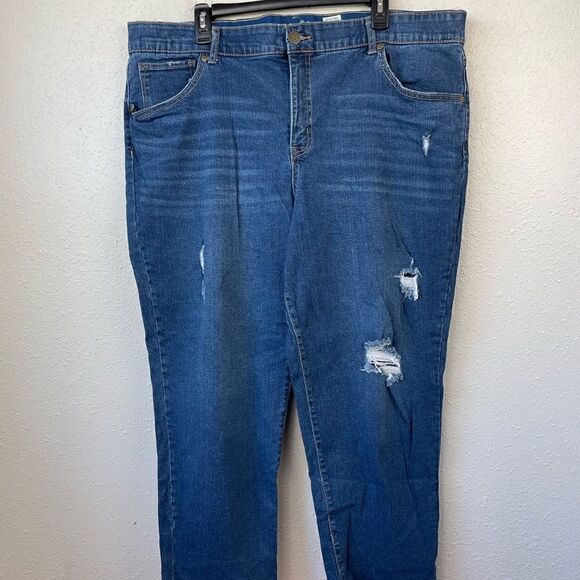 Terra & Sky Boyfriend Cropped Denim Jeans Size 20W EUC - Picture 1 of 5